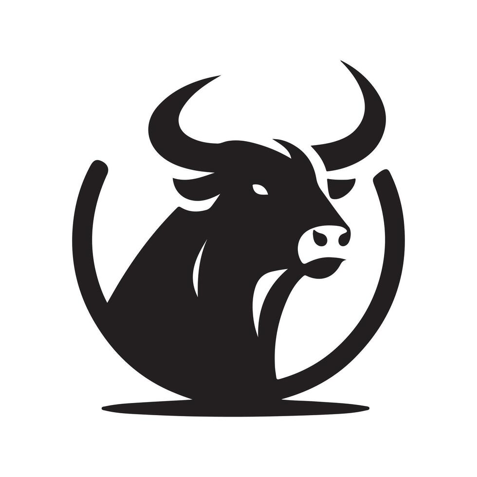 Bull Cow Silhouette for Logos and Icons vector