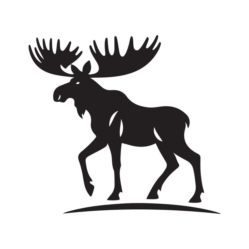 Minimalist Female Moose Black for Logos vector