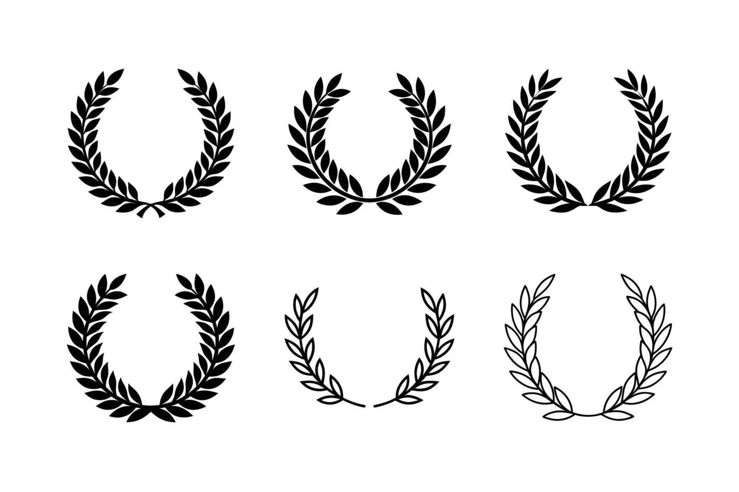 Stylish Laurel Wreaths Element Set for Creatives vector