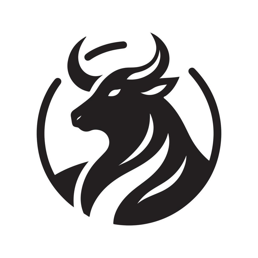 Abstract Bull Cow Silhouette for Various Uses vector