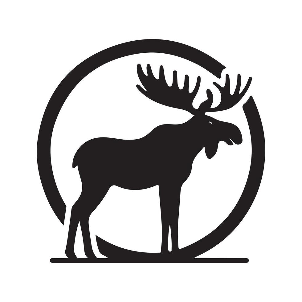 Female Moose Black Design for Commercial Use vector