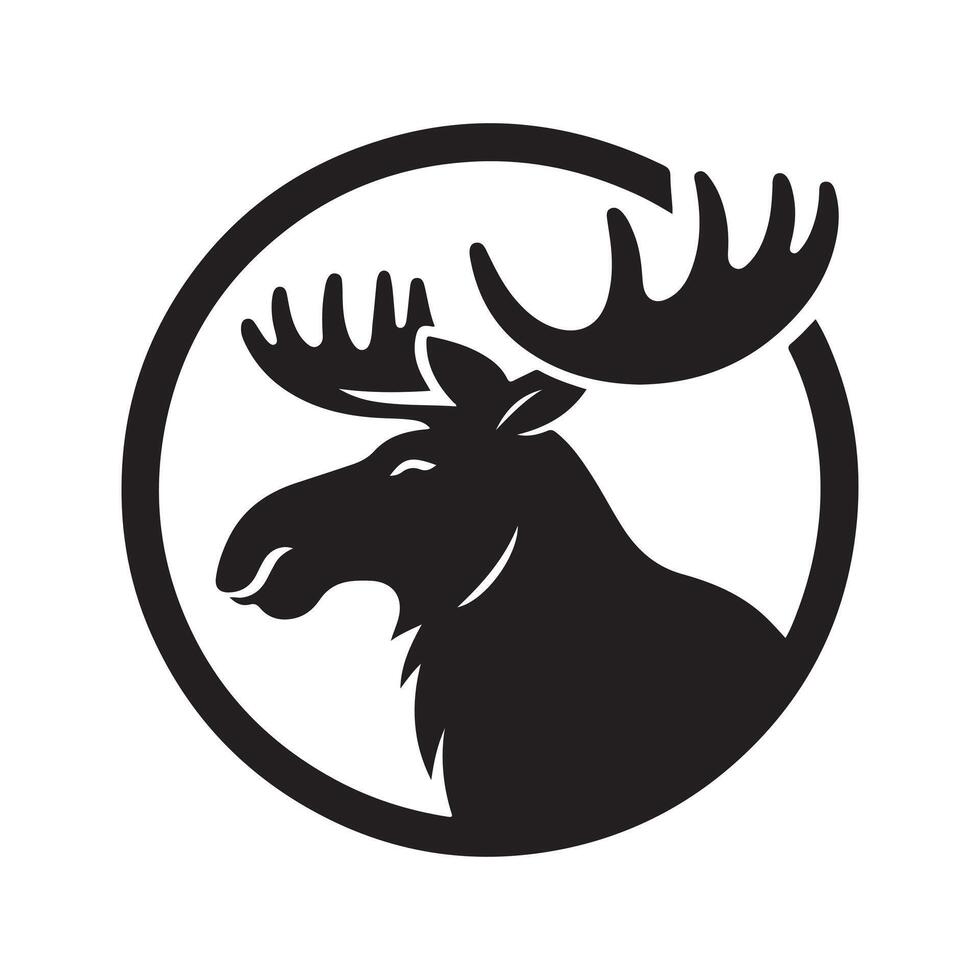 High-Quality Female Moose Black Art vector