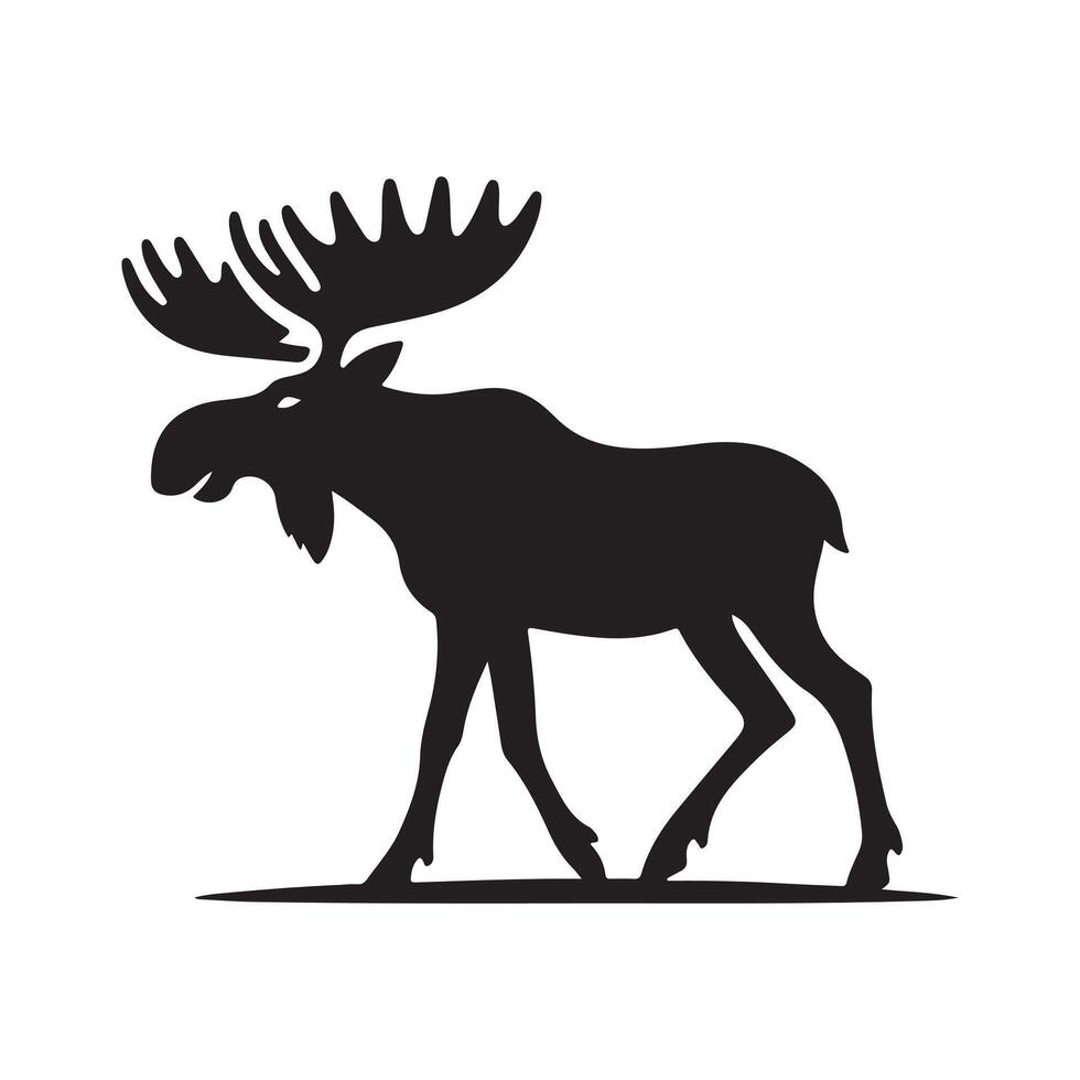 Elegant Female Moose Black Illustration for Marketing vector