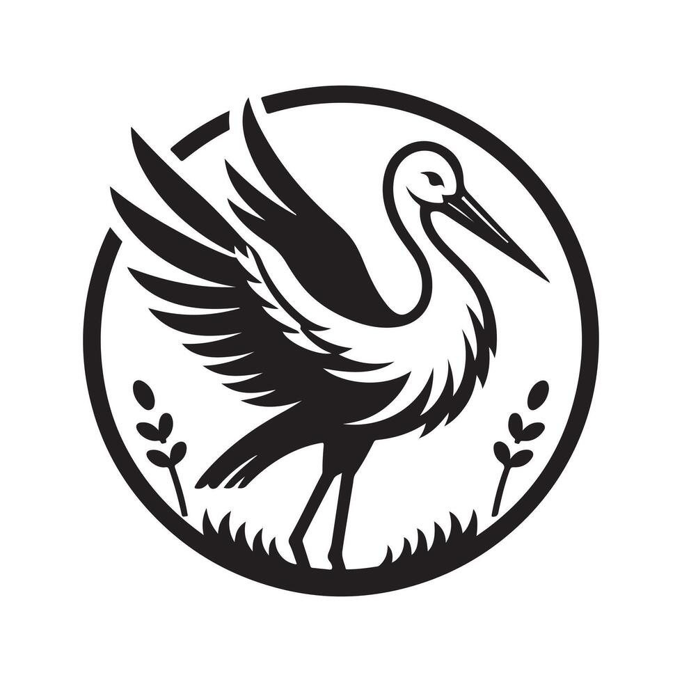 Elegant Treecreep Bird Silhouette Art vector