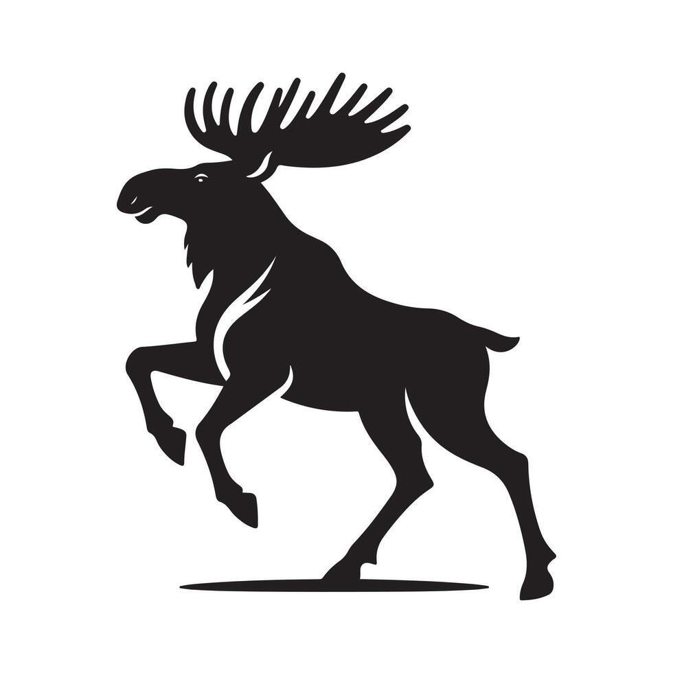 High-Resolution Female Moose Black Artwork vector