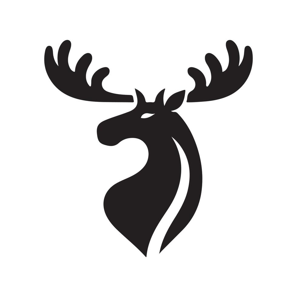 Female Moose Black Illustration for Print vector