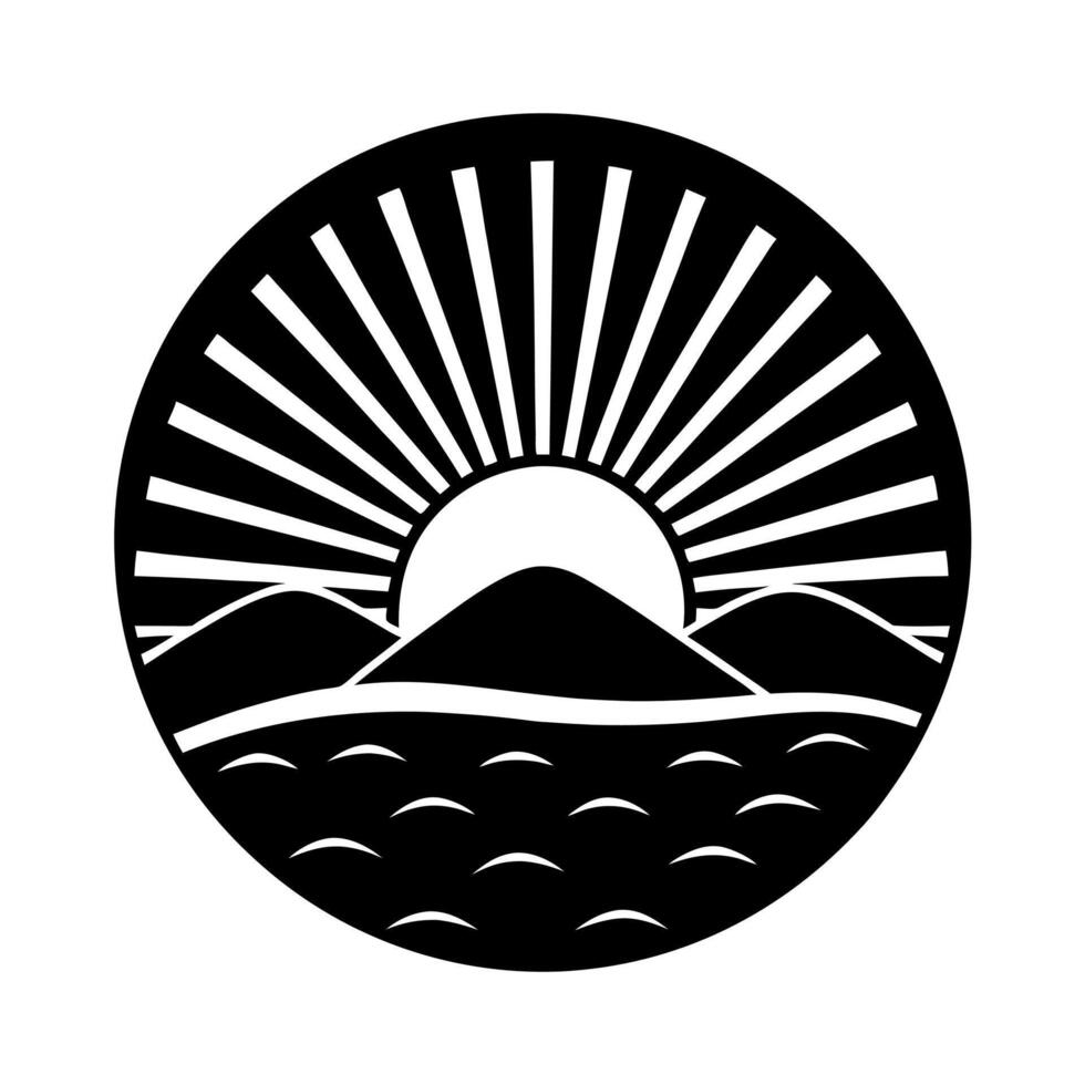 Stylish Laurel Sunrise Black Element for Creatives vector