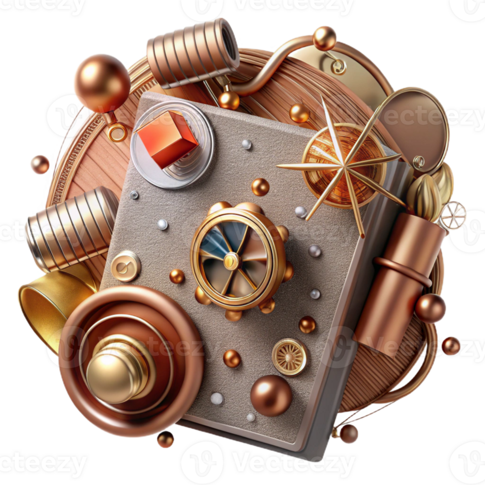 beautiful artistic Canvas Texture with Copper Leaf Industrial Style Cutout for Steampunk Art original png