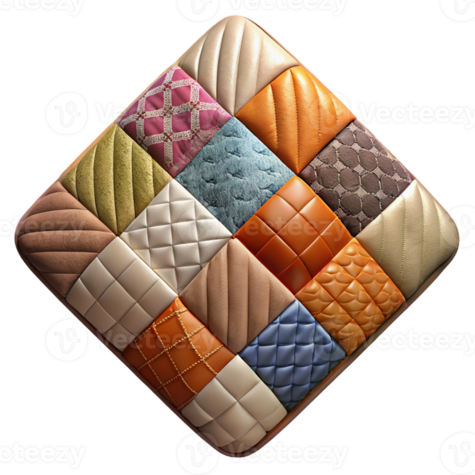 impressive contemporary Canvas Texture with Patchwork Quilt Style Cutout for Diy Projects authentic png
