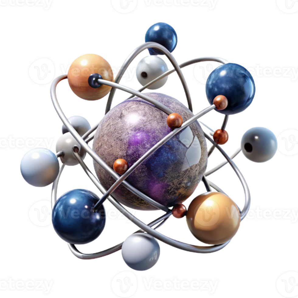 magnificent classic Carbon Atom Structure with Electrons Transparent for Molecular Science exclusive png