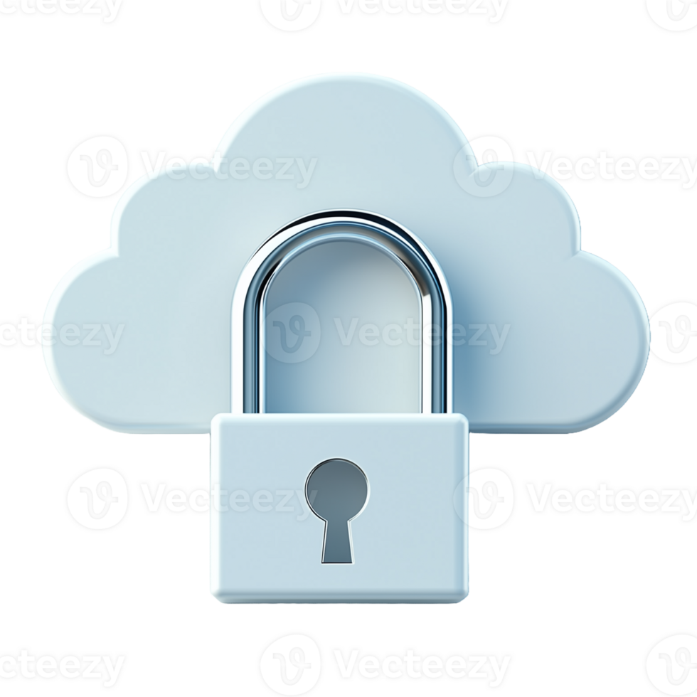 Cloud Security Lock Icon Symbolizing Data Protection and Privacy in the Digital Age for Technology and Cybersecurity Concepts png