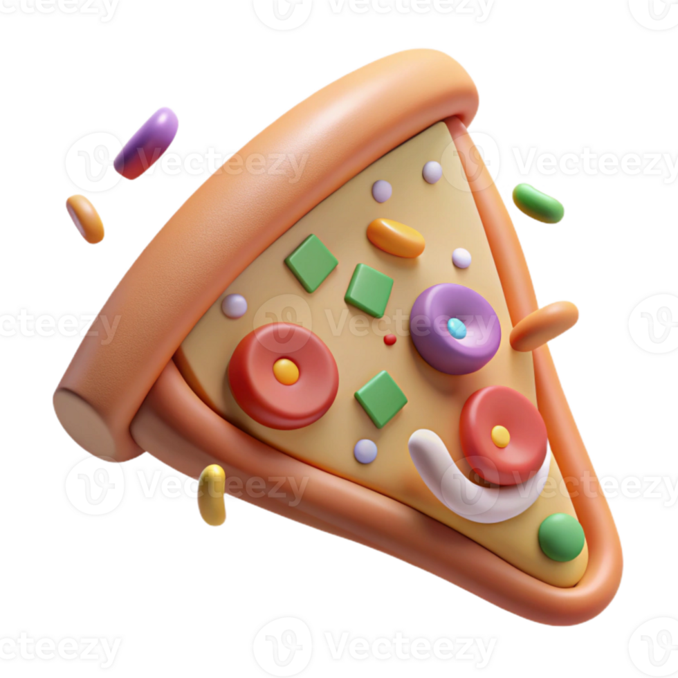 vibrant classic Cartoon Pizza Slice Transparent Background for Pizzeria Menu high quality png