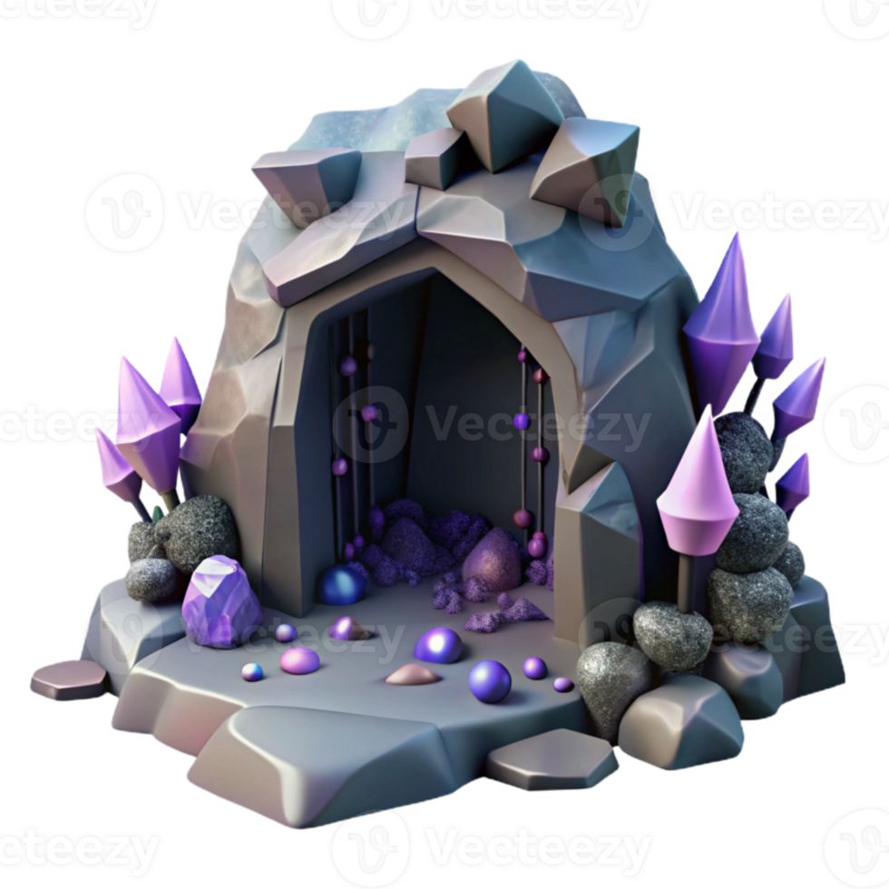 vibrant traditional Cave Entrance Dark Mysterious Isolated for Exploration Graphics premium png