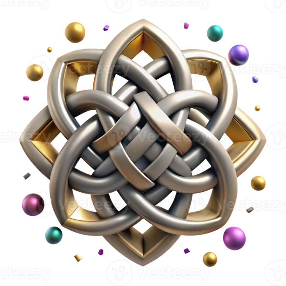 dramatic classic Celtic Knot Ornate Design Isolated for Traditional Art high resolution png