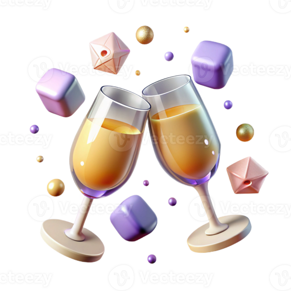 wonderful classic Champagne Glasses Cheers Toast Transparent premium png
