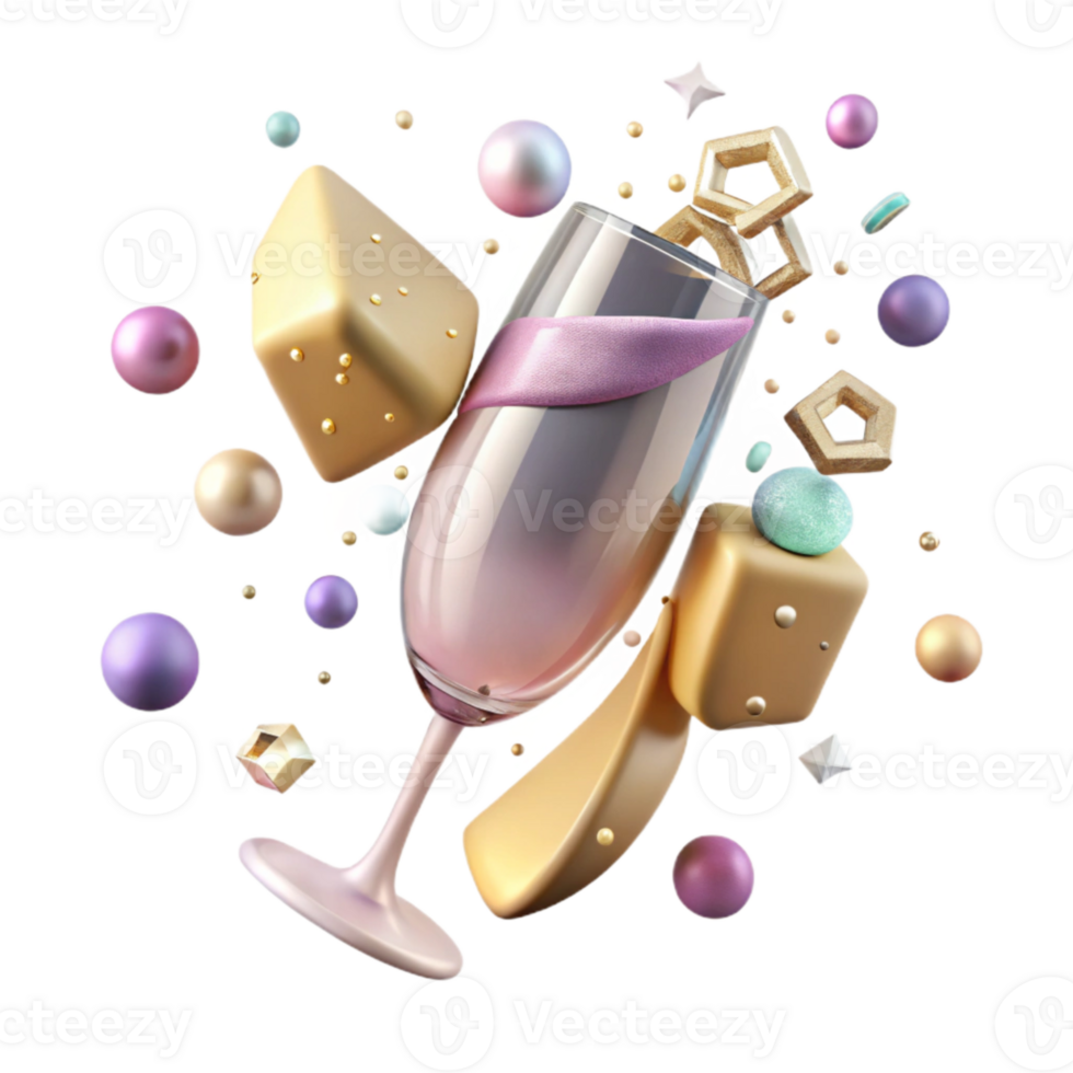 elegant creative Champagne Flute Isolated for Celebration Menu professional png