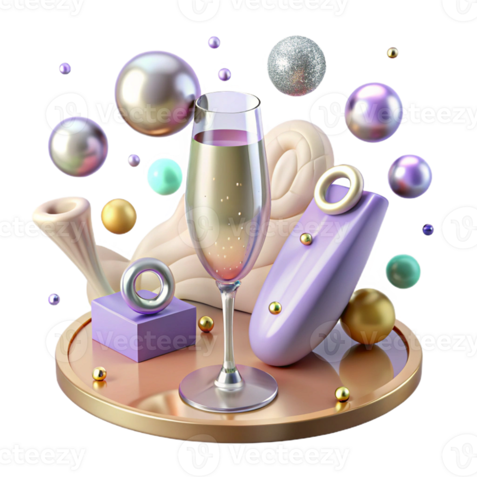 stunning contemporary Champagne Flute Isolated for Celebration Menu high quality png