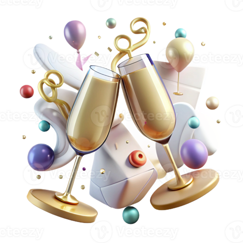 stunning classic Champagne Glasses Cheers Toast Transparent exclusive png