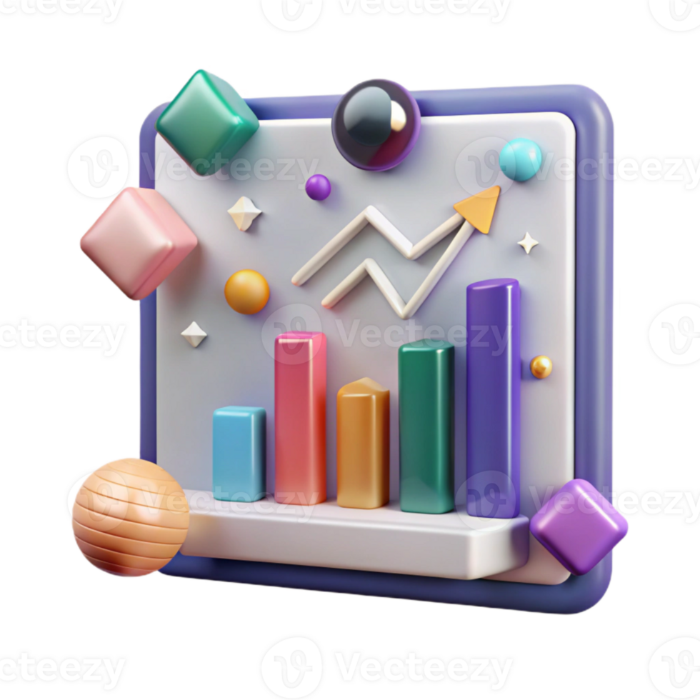 vibrant classic Chart Graph Data Visualization Isolated for Business Websites premium png