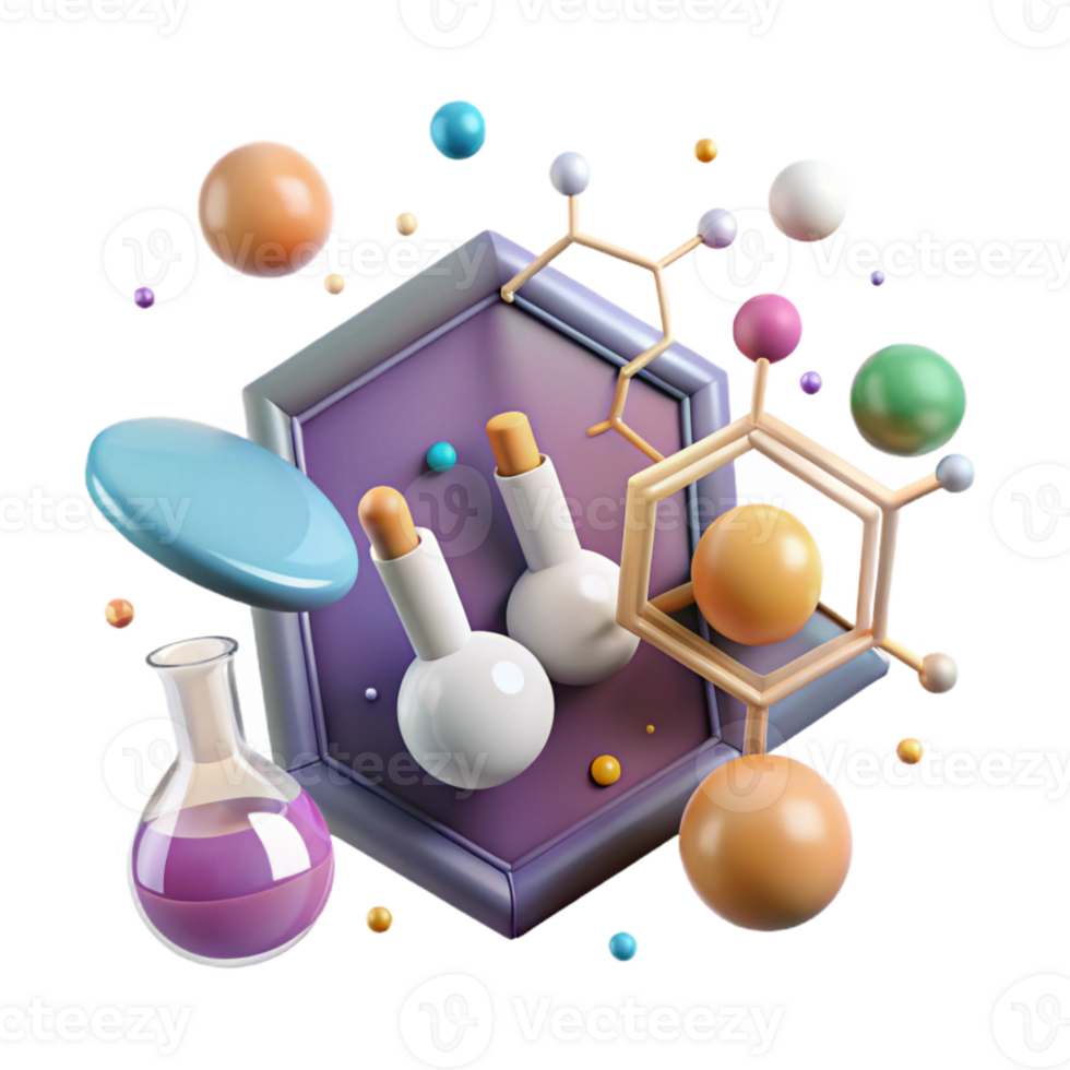 dramatic creative Chemical Formula Diagram Isolated for Science Education detailed png