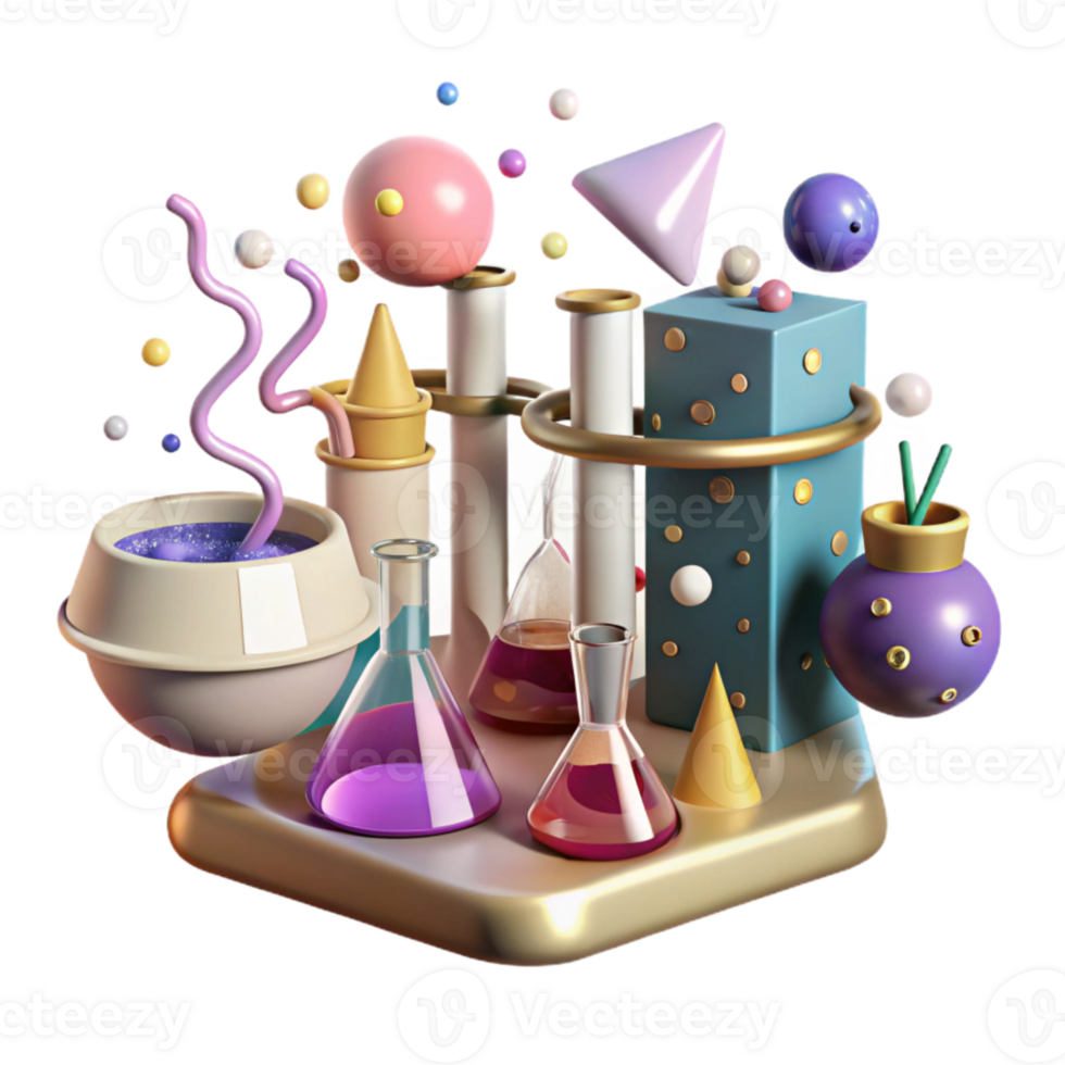 extraordinary creative Chemical Reaction Experiment Setup Isolated for Chemistry Demonstration png
