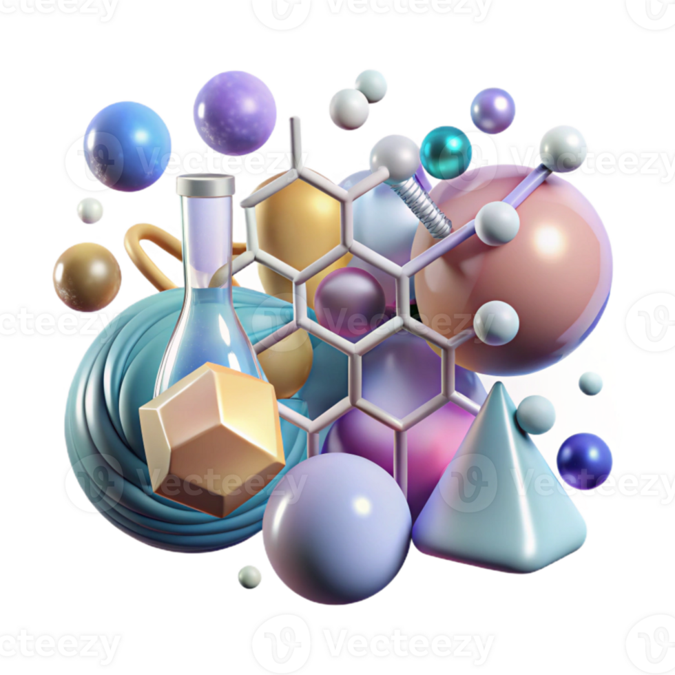 dramatic artistic Chemistry Icons Set Molecular Structures Transparent for Chemical Design original png