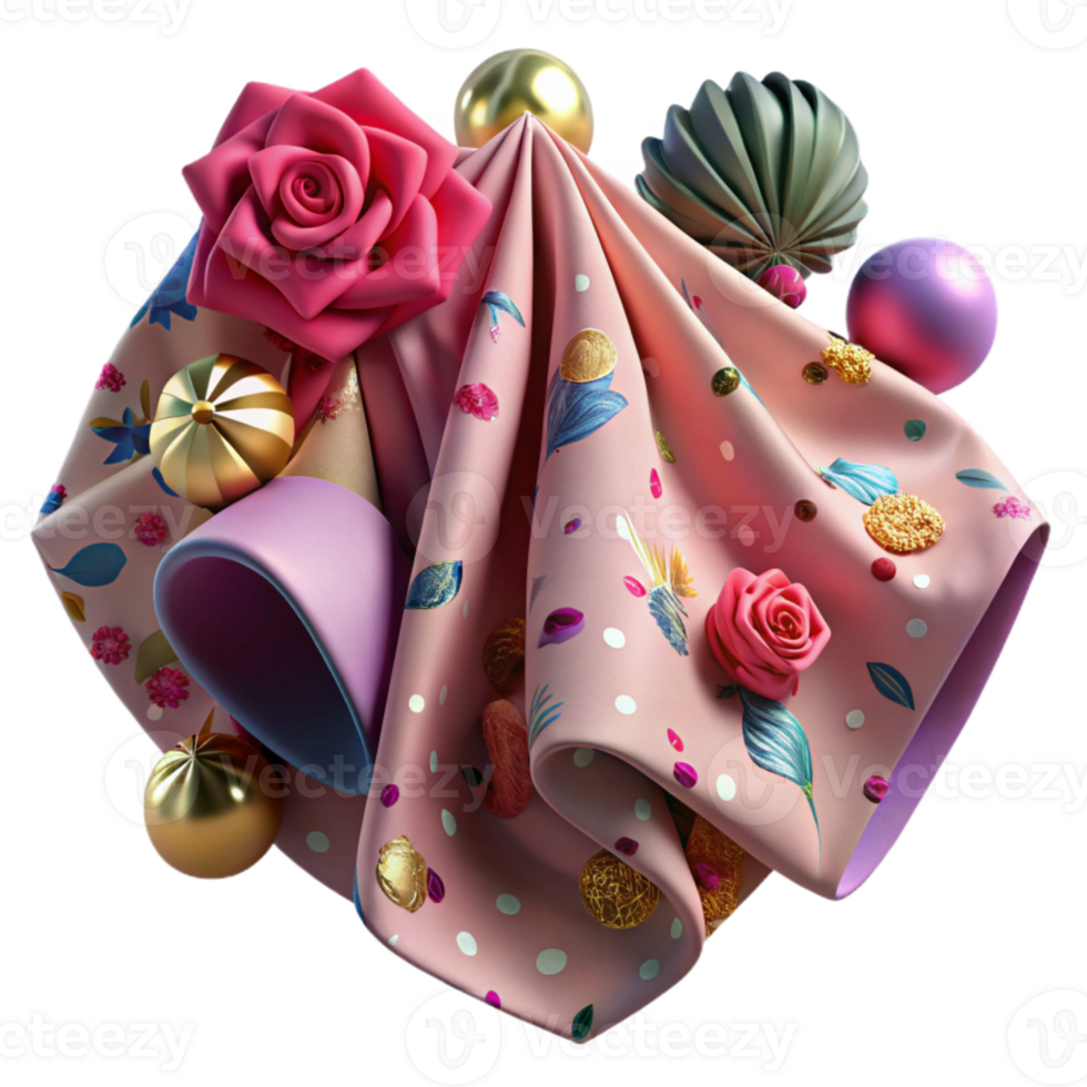 impressive creative Chintz Fabric Texture Floral Print Cutout authentic png