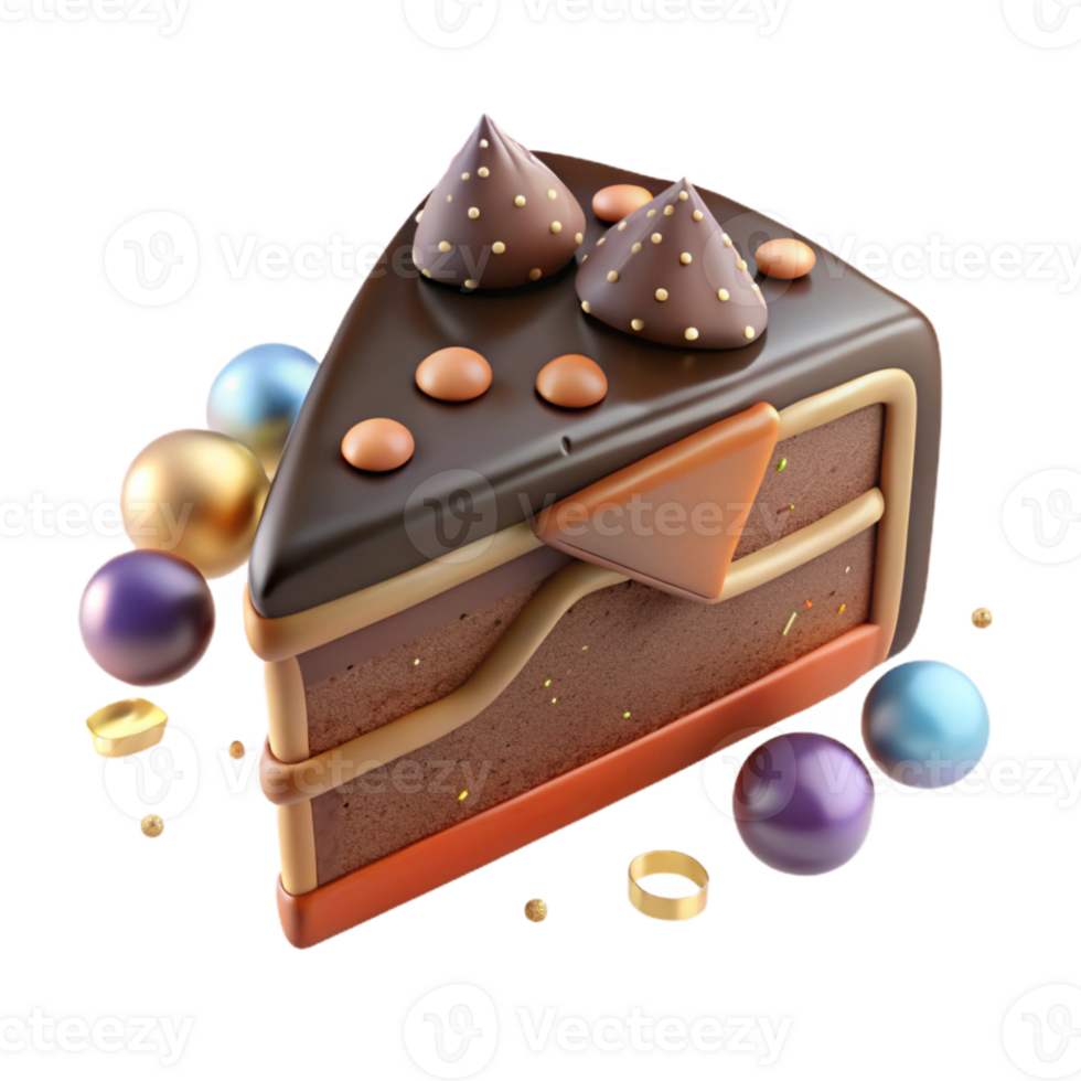 elegant minimalist Chocolate Cake Dessert Slice Isolated Bakery Promotion png