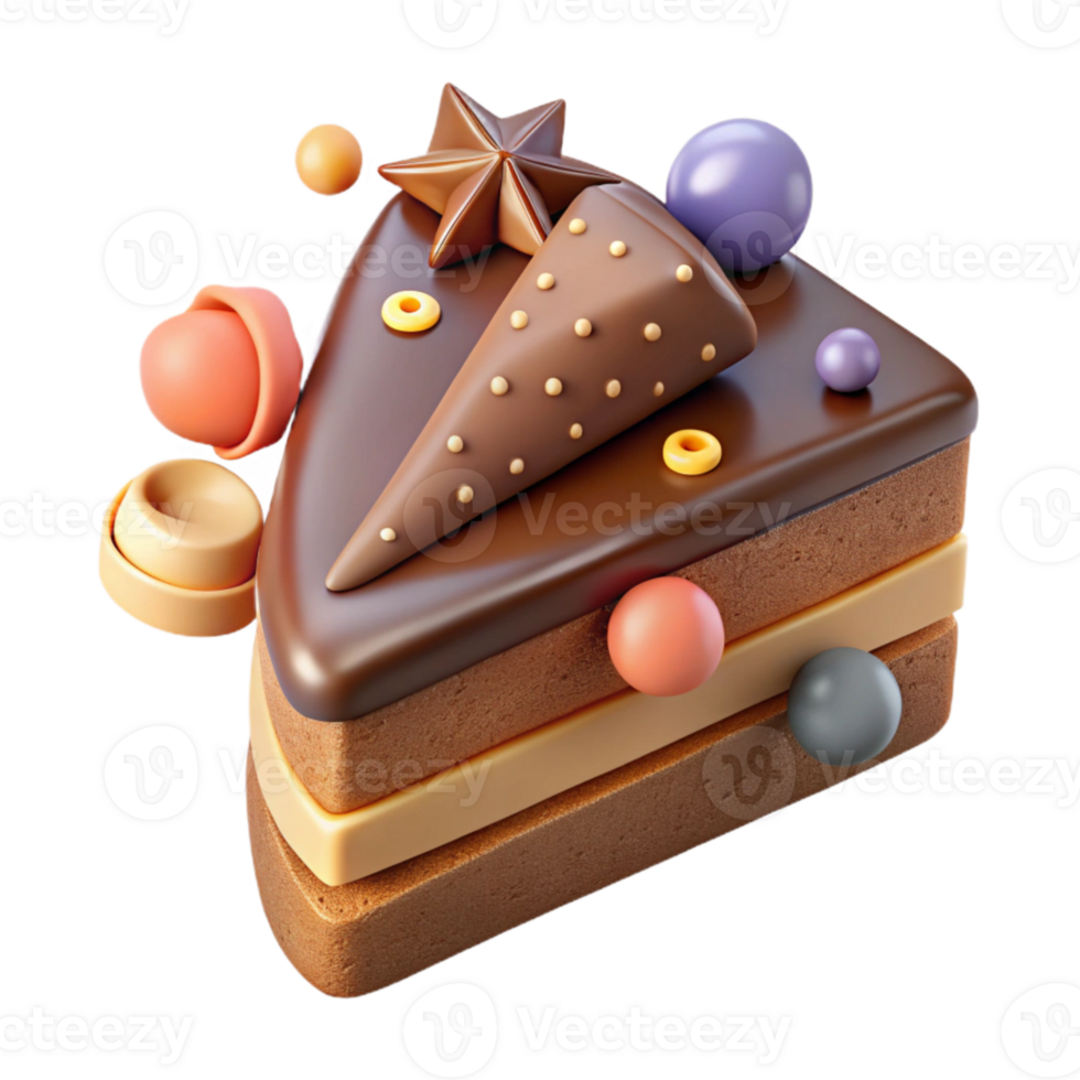 impressive rustic Chocolate Cake Dessert Slice Isolated Bakery Promotion exclusive png
