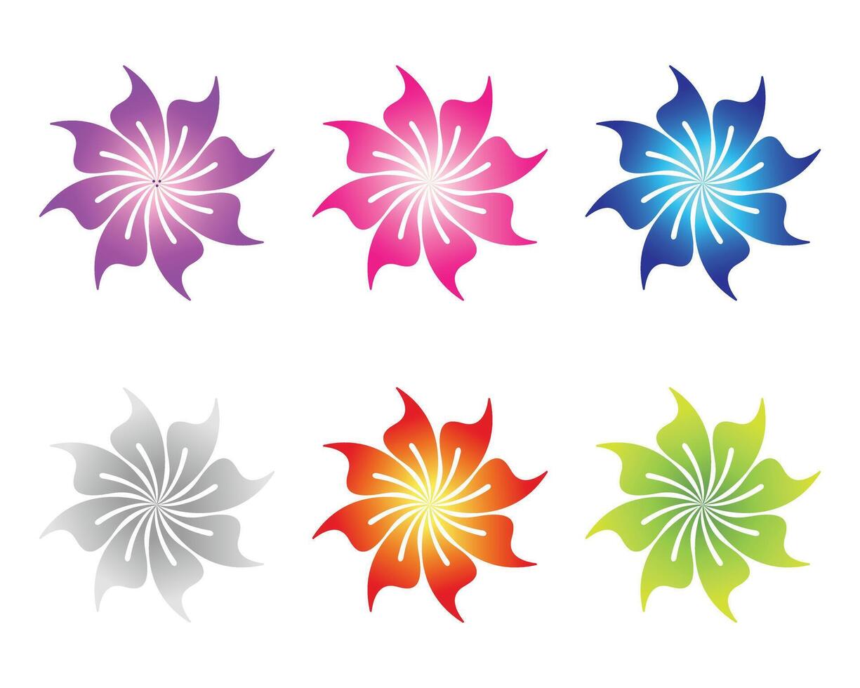 Set Of Colorful Flower Designs vector
