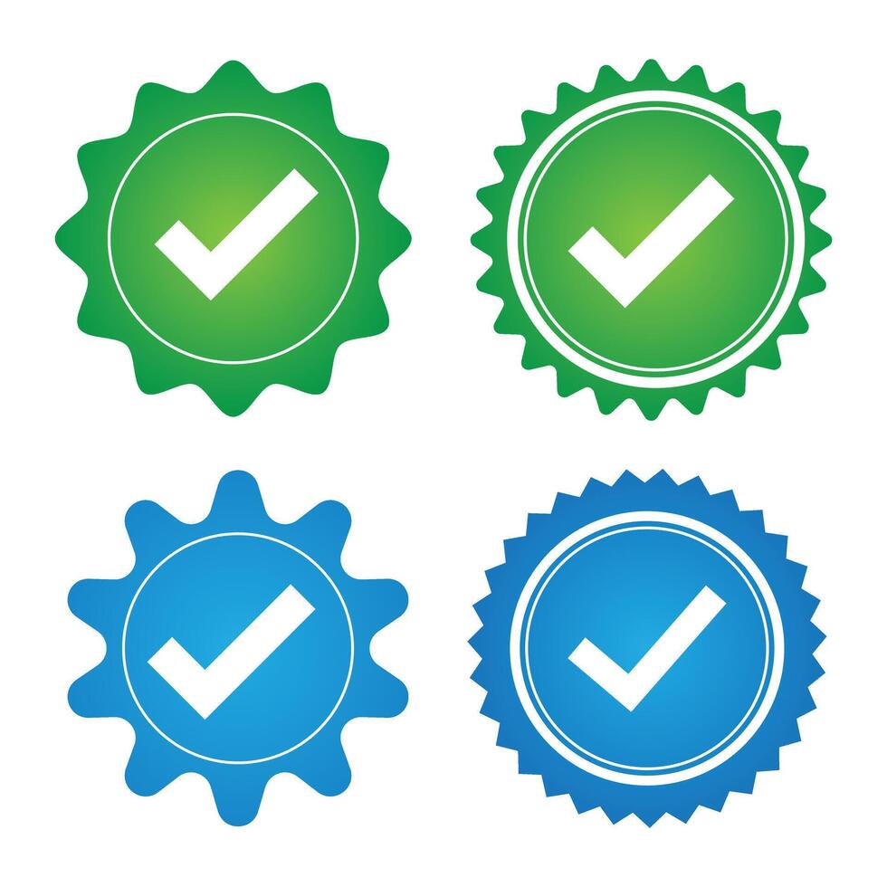 Blue Verified Badge, Quality icon. Solid icon that can be applied anywhere, simple, pixel perfect and modern style. vector
