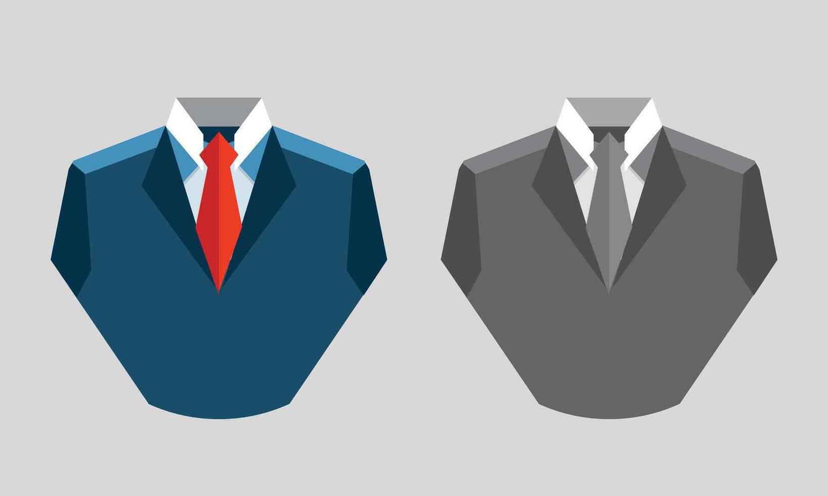 Two Businessmen Suit Icon Flat Design vector