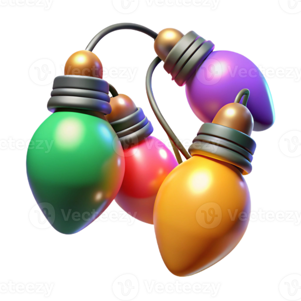 magnificent classic Christmas Lights Multicolored Bulbs Twinkling Transparent for Festive Lighting exclusive png