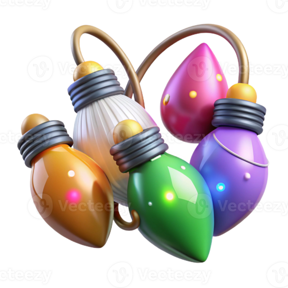 wonderful modern Christmas Lights Multicolored Bulbs Twinkling Transparent for Festive Lighting high quality png