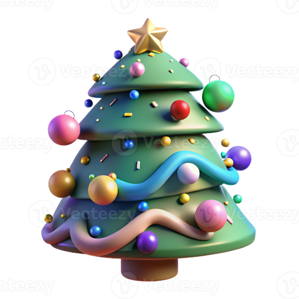 extraordinary rustic Christmas Tree Decorated Lights Ornaments Cutout for Festive Display genuine png