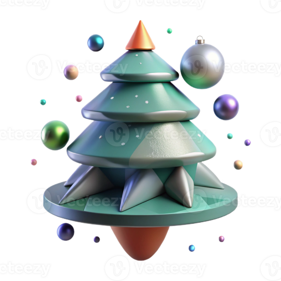 vibrant classic Christmas Tree Pine Ornament Decor Isolated png
