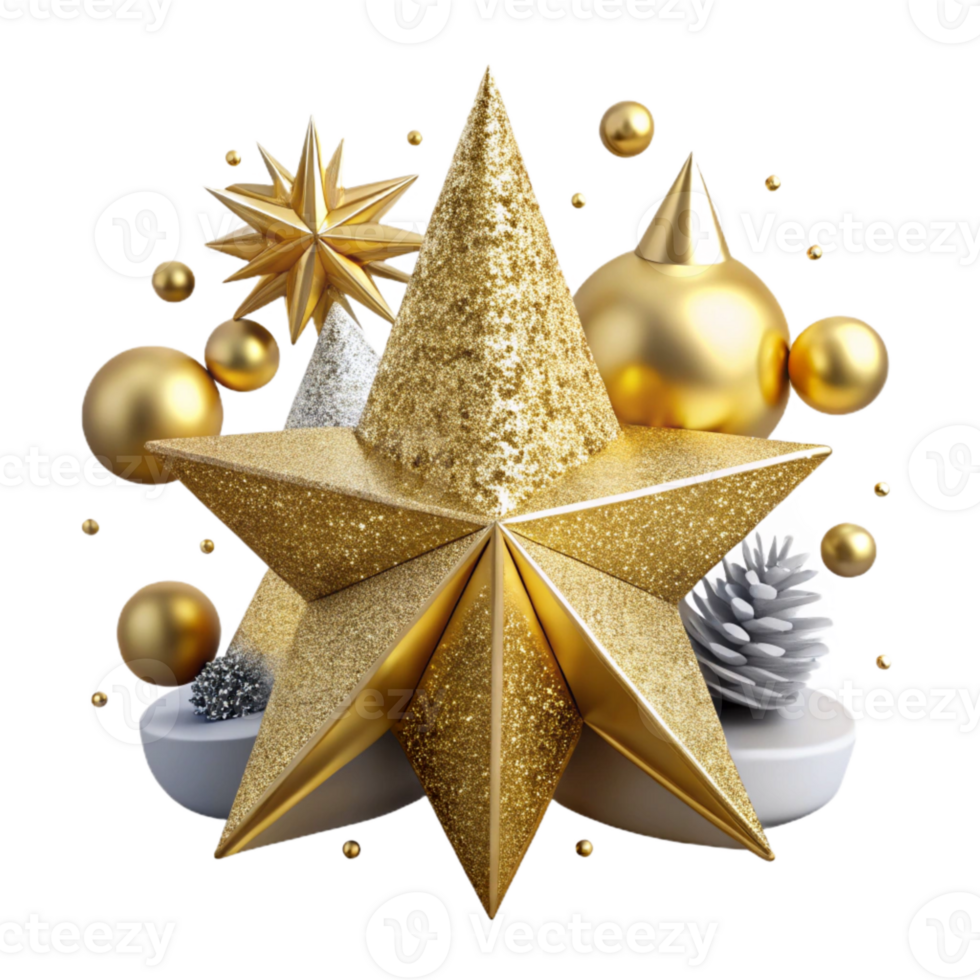 elegant rustic Christmas Tree Star Topper Transparent for Festive Designs genuine png