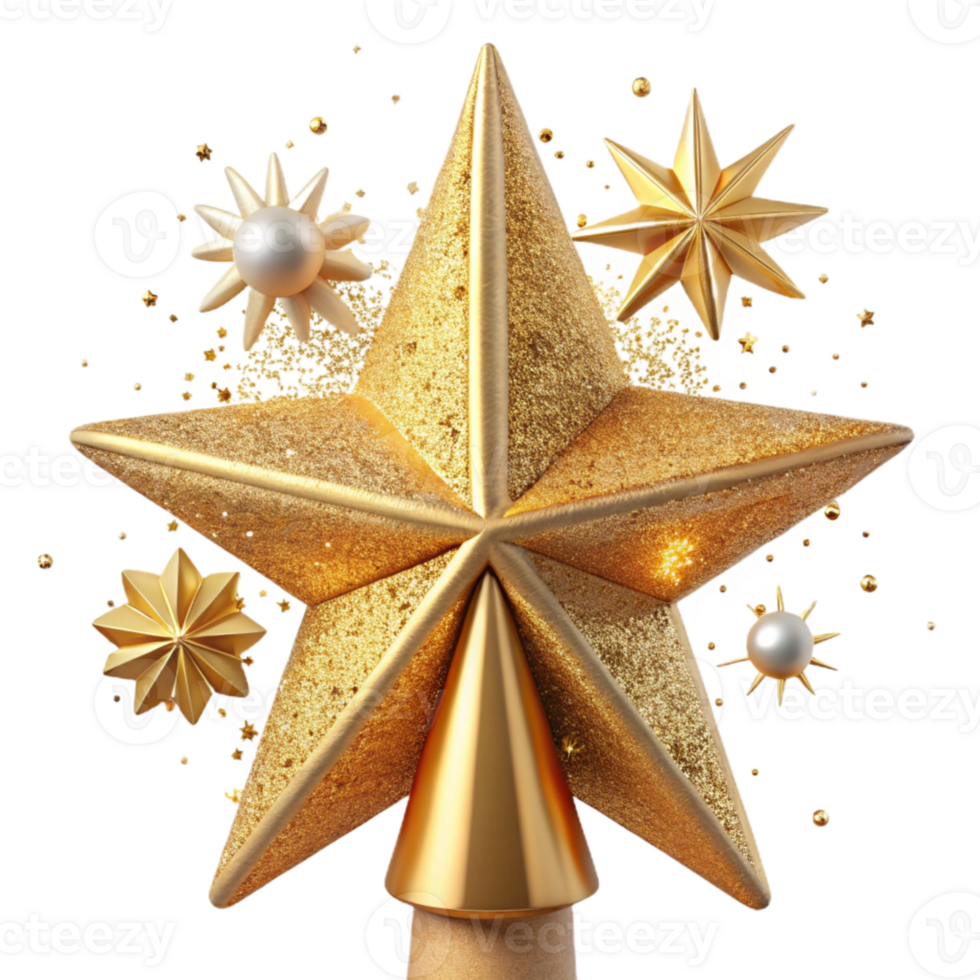 magnificent rustic Christmas Tree Star Topper Transparent for Festive Designs professional png