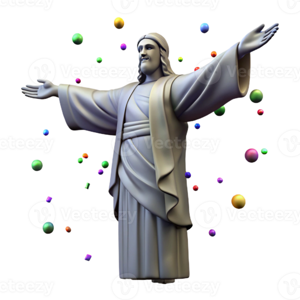 impressive classic Christ the Redeemer Statue Isolated for Brazilian Landmarks authentic png