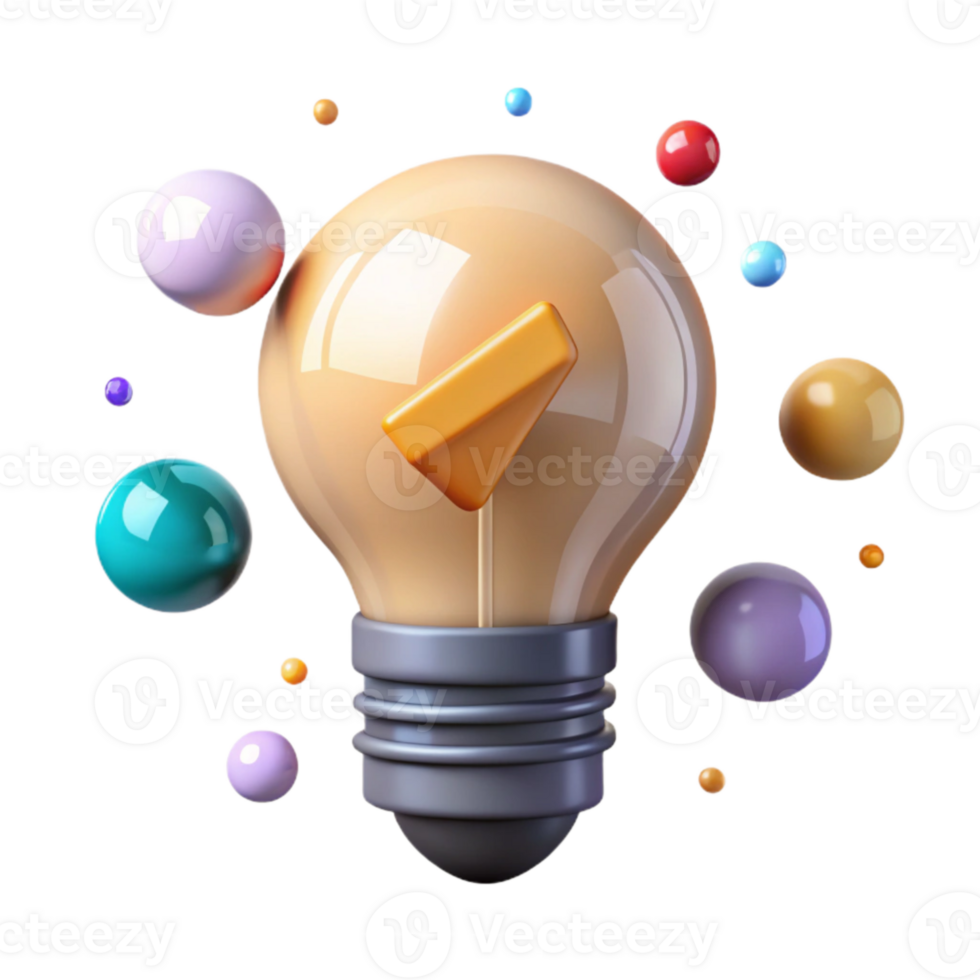 serene creative Lightbulb Icon Transparent for Idea Generation detailed png