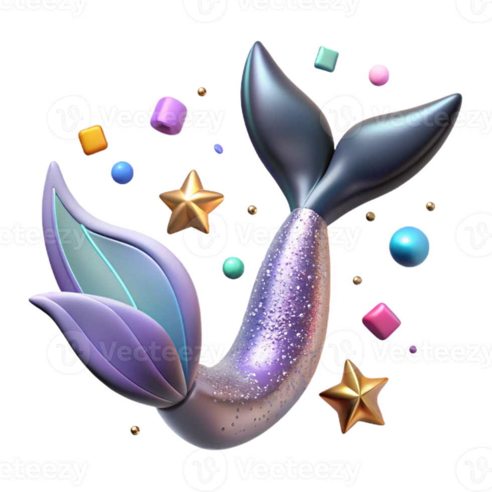 beautiful contemporary Mermaid Tail Graphic Element Cutout premium png