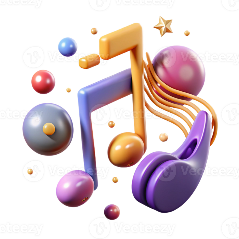 serene artistic Music Notes for Scalable Design professional png