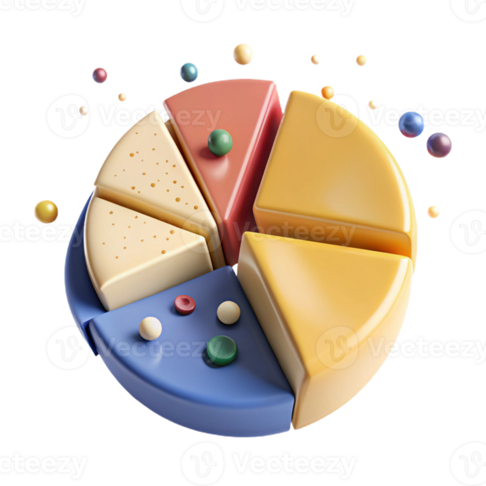 extraordinary creative Pie Chart with Percentages Isolated for Reports detailed png