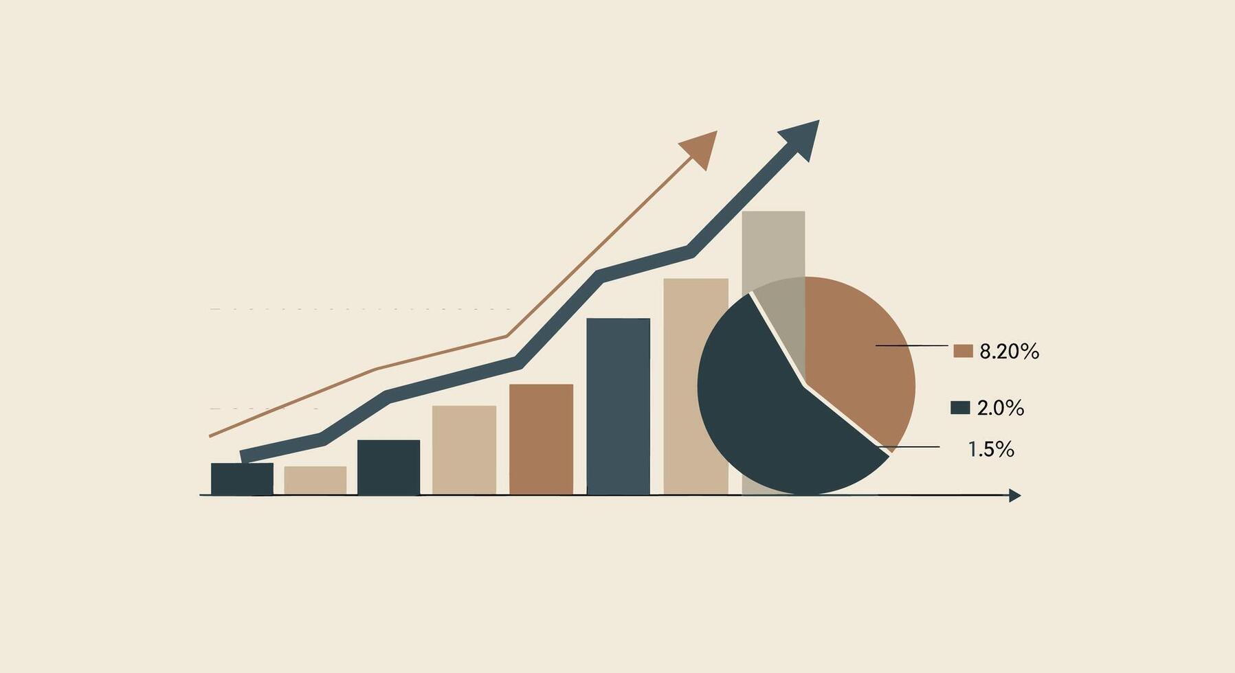 An illustration of a graph chart with a bar chart vector