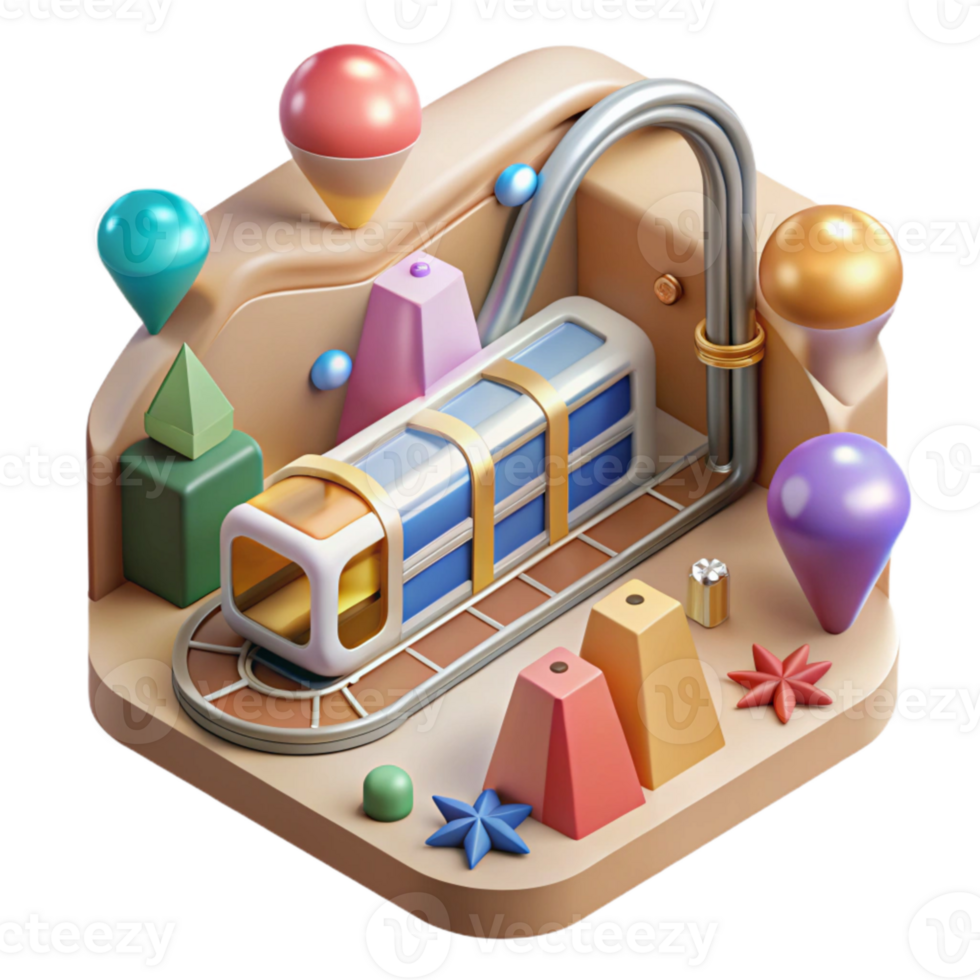 vibrant modern Subway Map with Landmarks Cutout for City Orientation authentic png