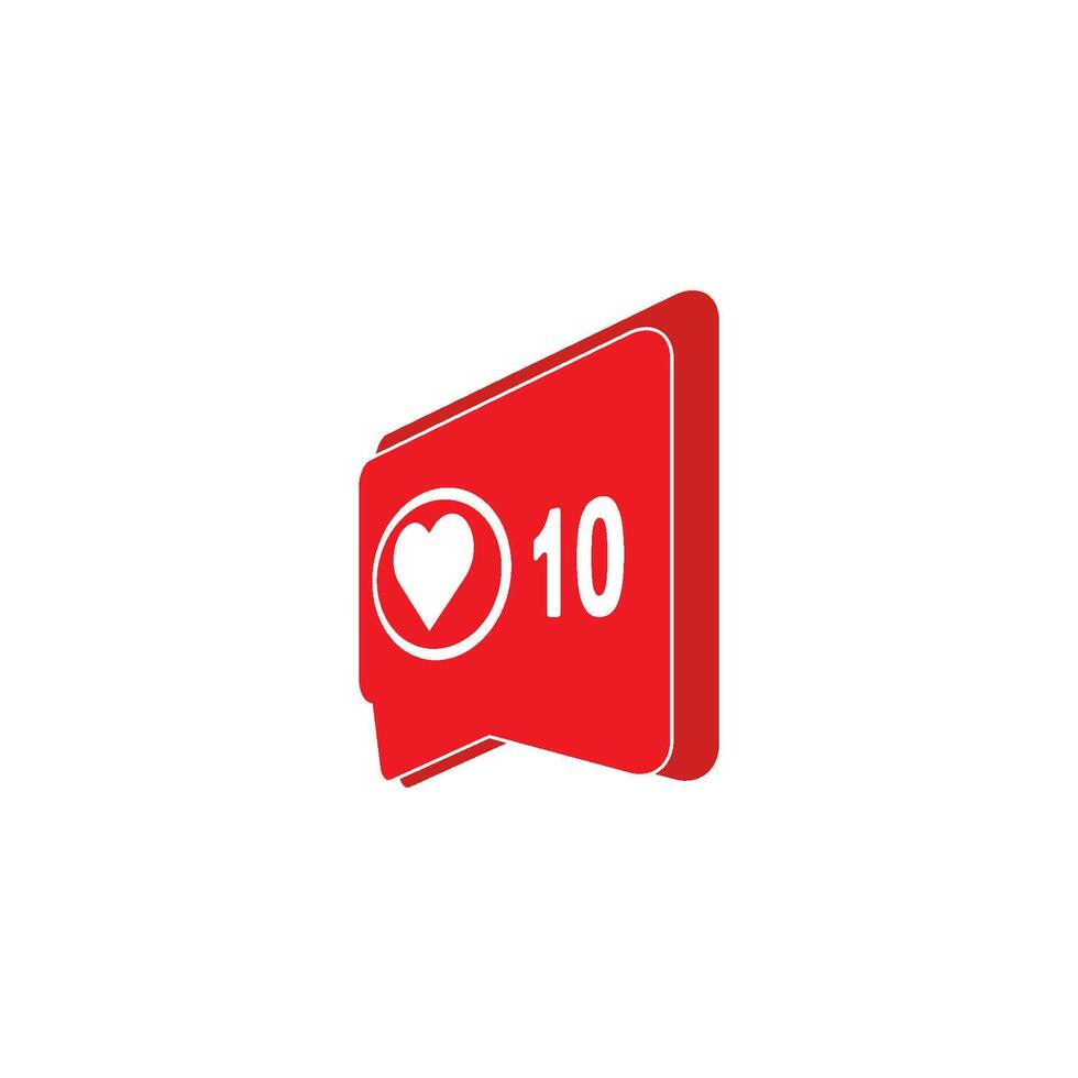 A red box with a heart on it vector