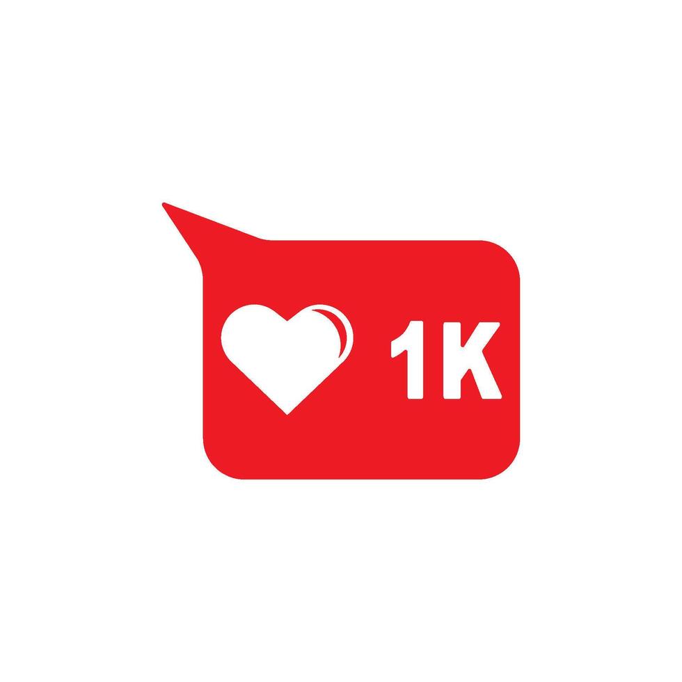 1k logo with a heart and speech bubble vector