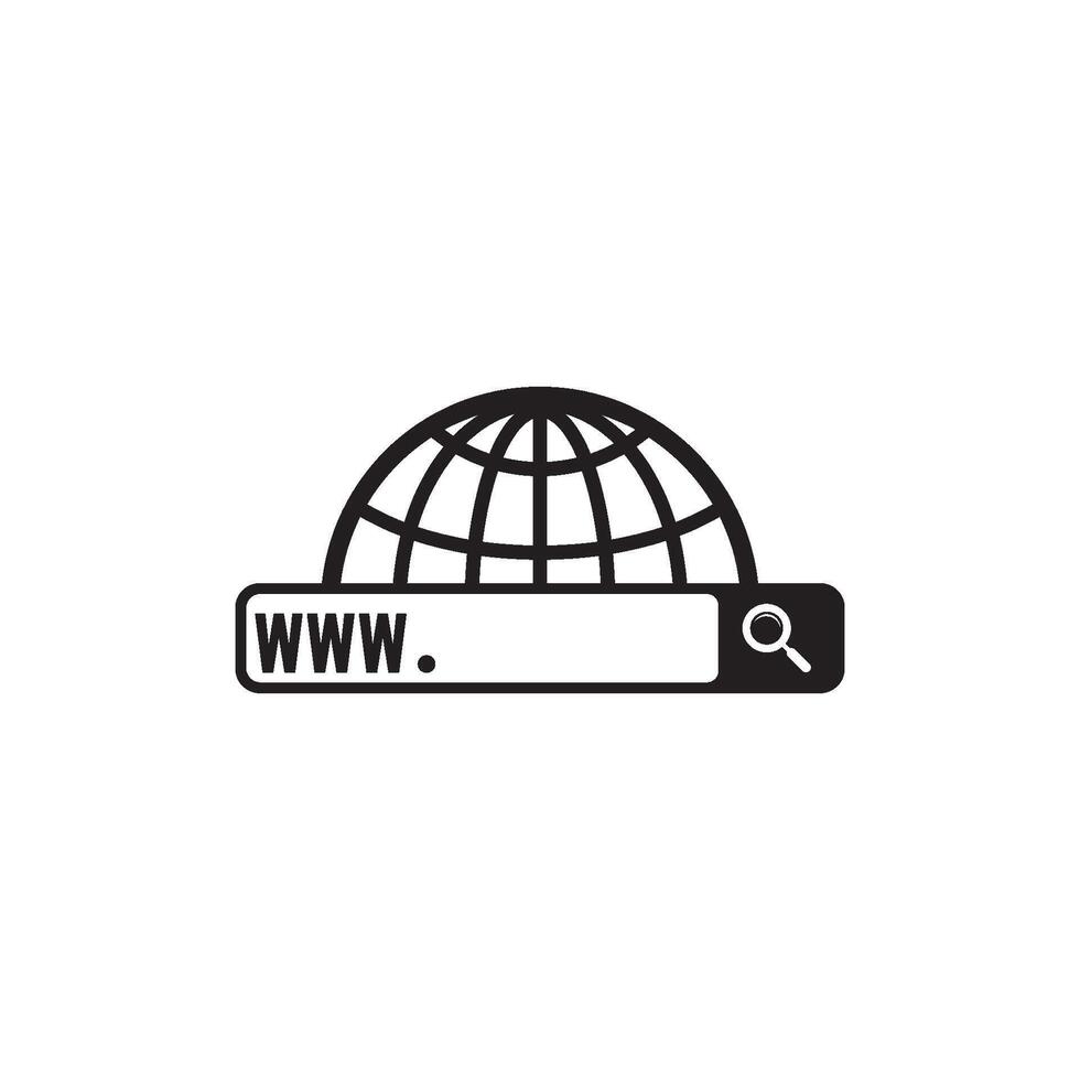 The world globe is shown with a magnifying glass vector