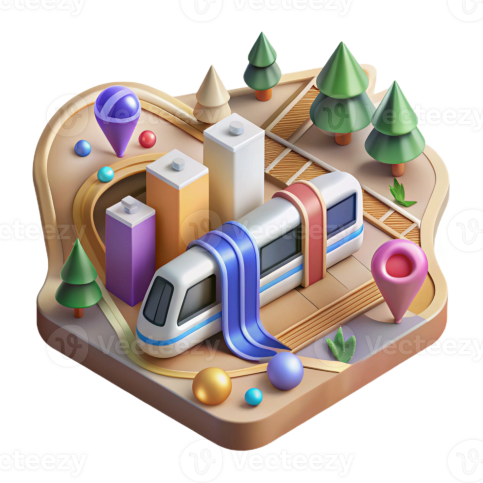 magnificent abstract Subway Map with Landmarks Cutout for City Orientation high resolution png