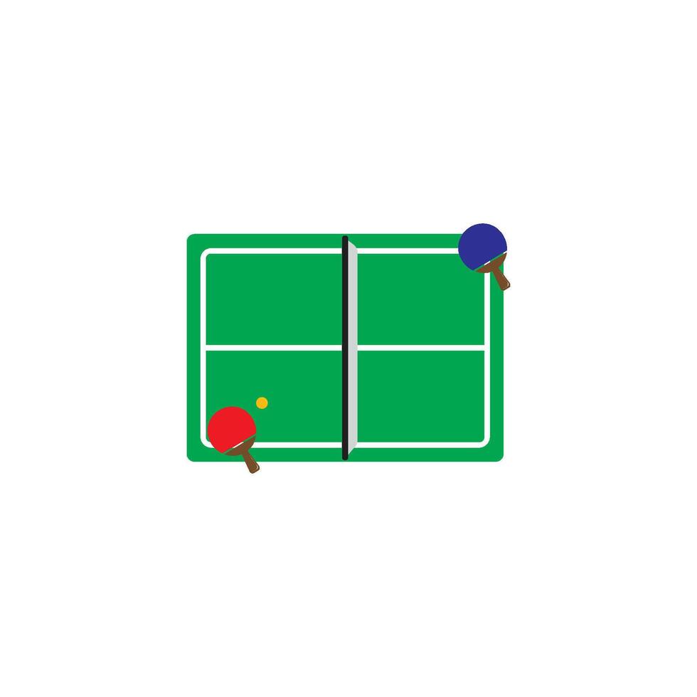 A table tennis court with two ping pong balls vector